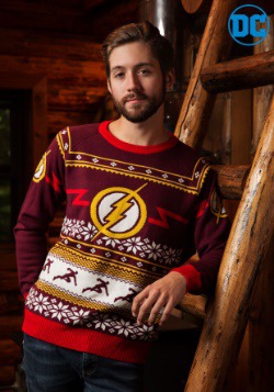 DC Comics Flash Logo Mens Ugly Christmas Sweater