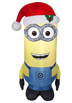 Despicable Me Inflatable Kevin Minion in Santa Hat Decor Upd