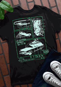 Ghostbusters Double Schematic Glow in the Dark Adult T Shirt