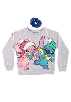 Girls Snowy Stitch and Angel Sweatshirt with Scrunchie