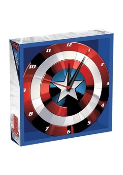 Marvel Captain America Shield 13.5 Cordless Wood Wall Clock