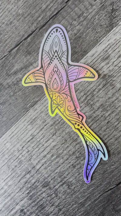 Holographic Shark Shakra Sticker