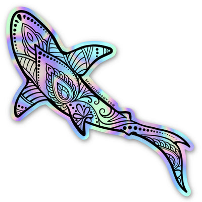 Holographic Shark Shakra Sticker