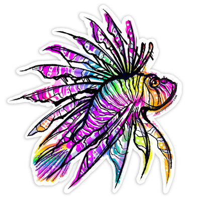 Lionfish Roars Sticker