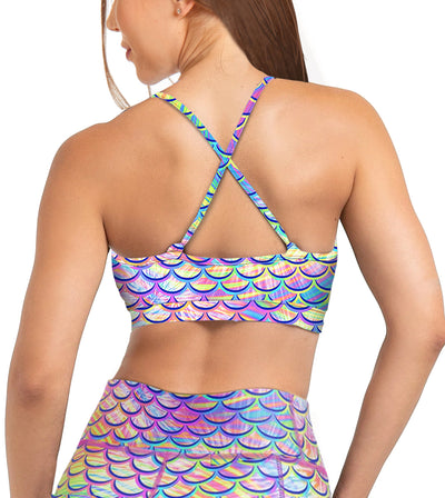 Eco-friendly Psychedelic Mermaid Bikini Sports Bra Hybrid