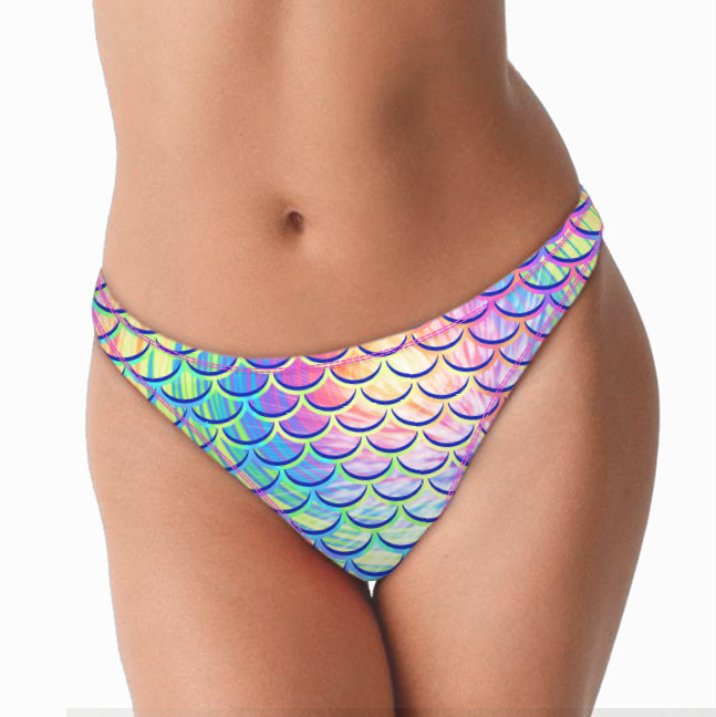 Eco-friendly Psychedelic Mermaid Cheeky Bikini Bottoms