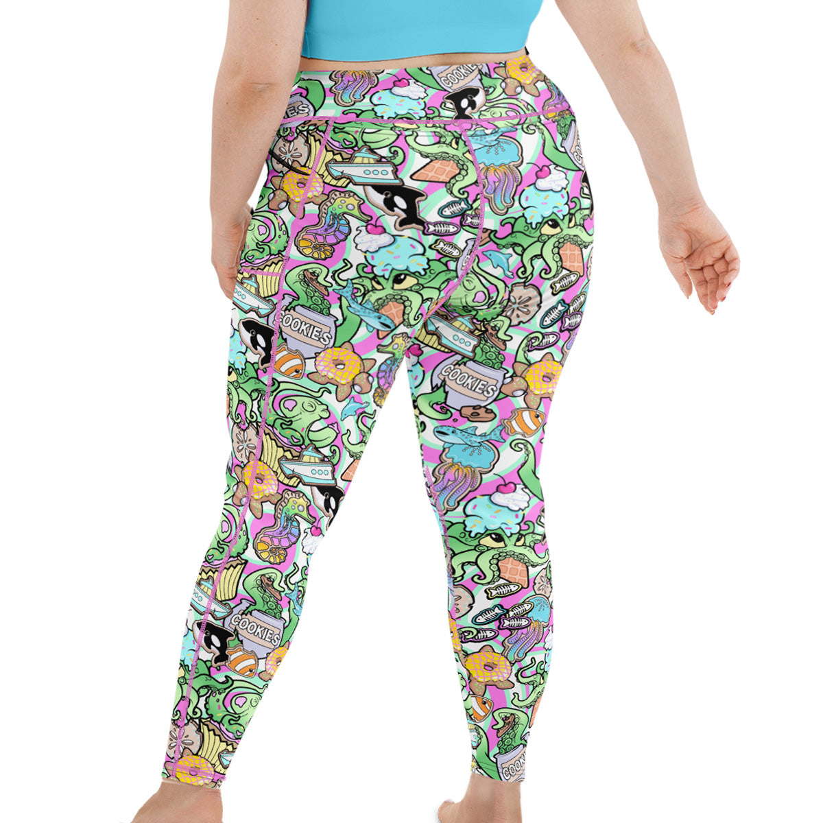 Plus Size Eco-Friendly Candy Octopus Contour Leggings