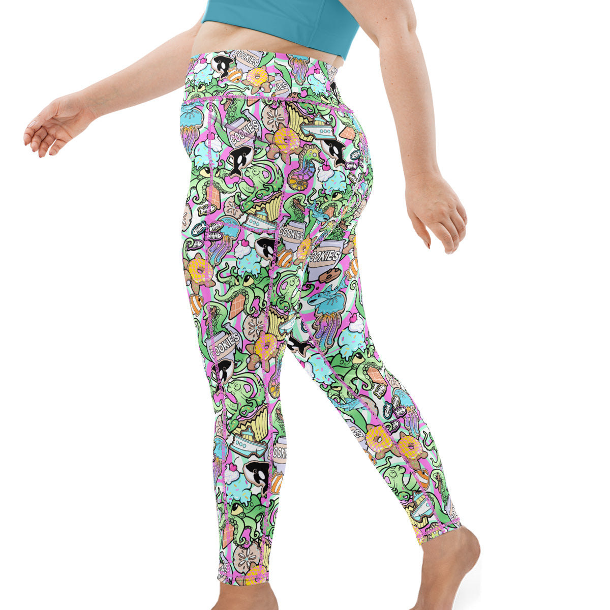 Plus Size Eco-Friendly Candy Octopus Contour Leggings