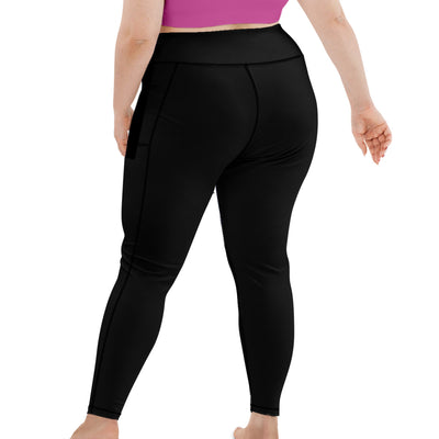 Plus Size Eco-Friendly Night Dive Black Leggings