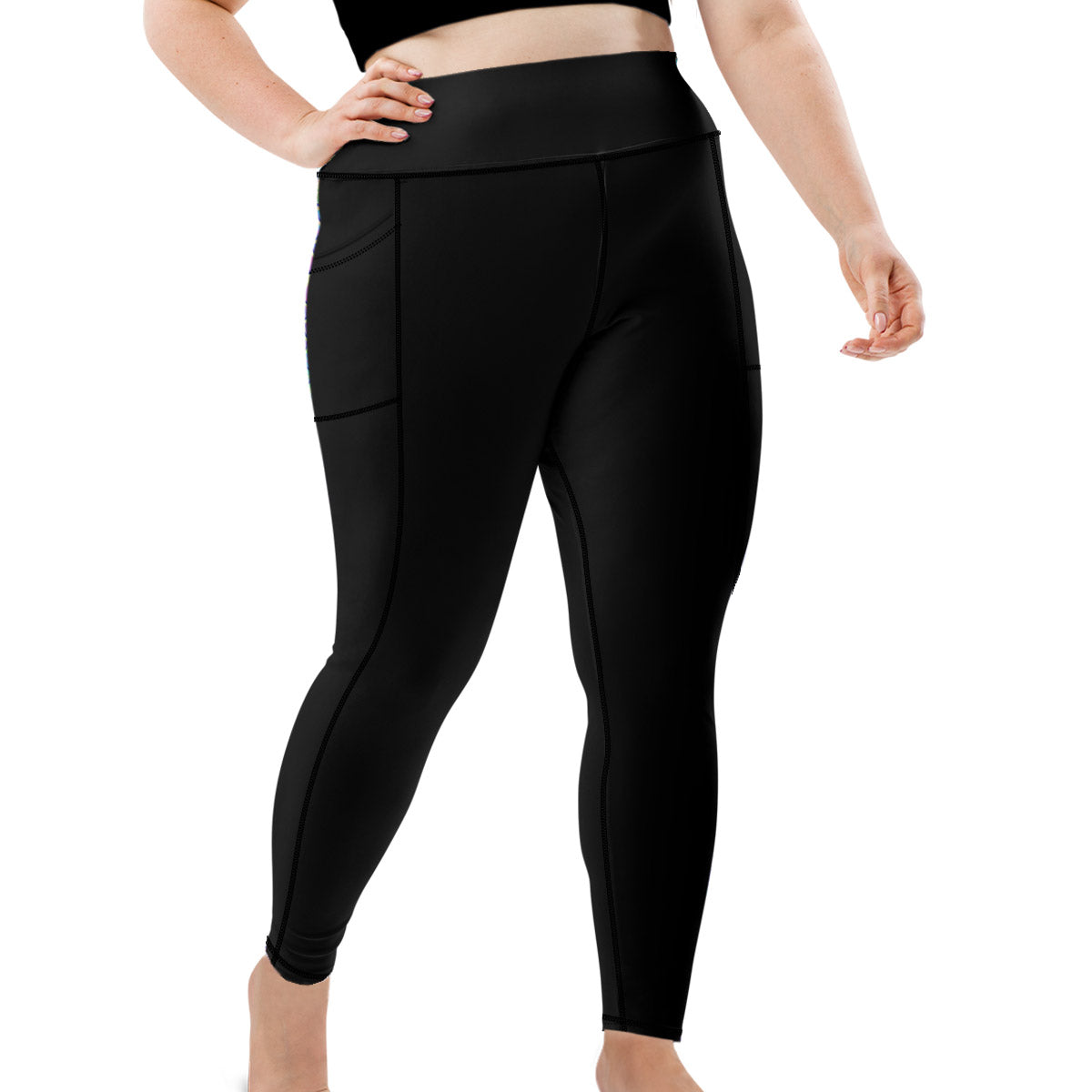 Plus Size Eco-Friendly Night Dive Black Leggings