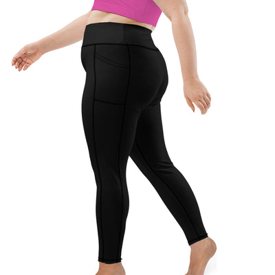 Plus Size Eco-Friendly Night Dive Black Leggings