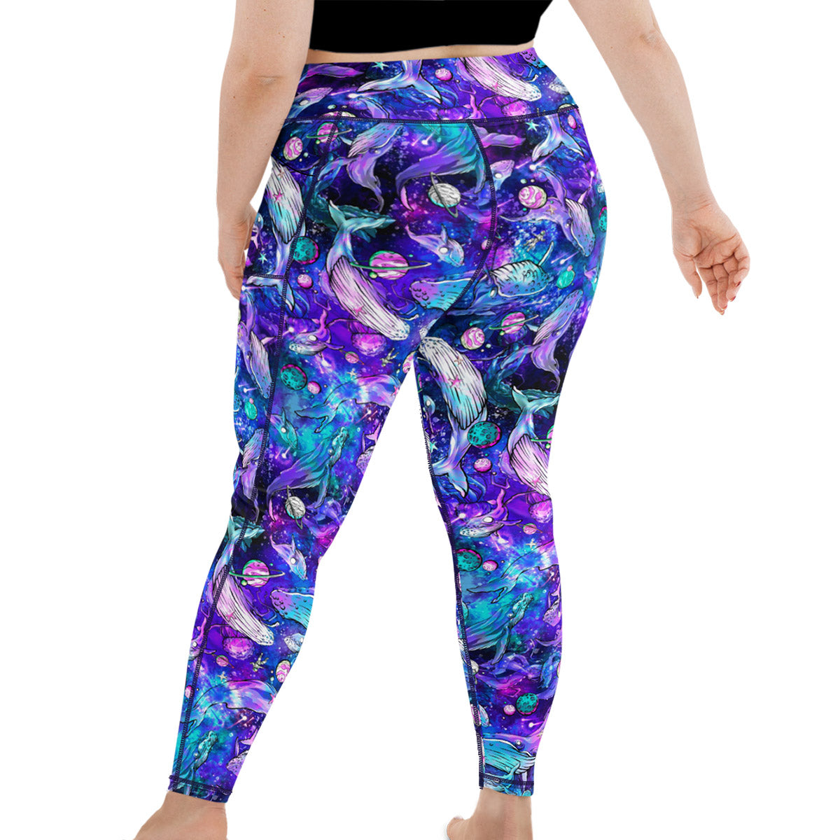 Plus Size Eco-Friendly Cosmic Whale Leggings