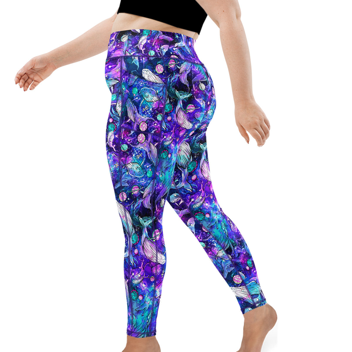 Plus Size Eco-Friendly Cosmic Whale Leggings