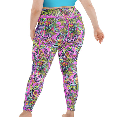 Plus Size Eco-friendly Octofloral Splatterparty Leggings