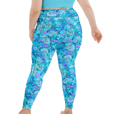 Plus Size Eco-Friendly Turtle Tie Dye Contour Leggings