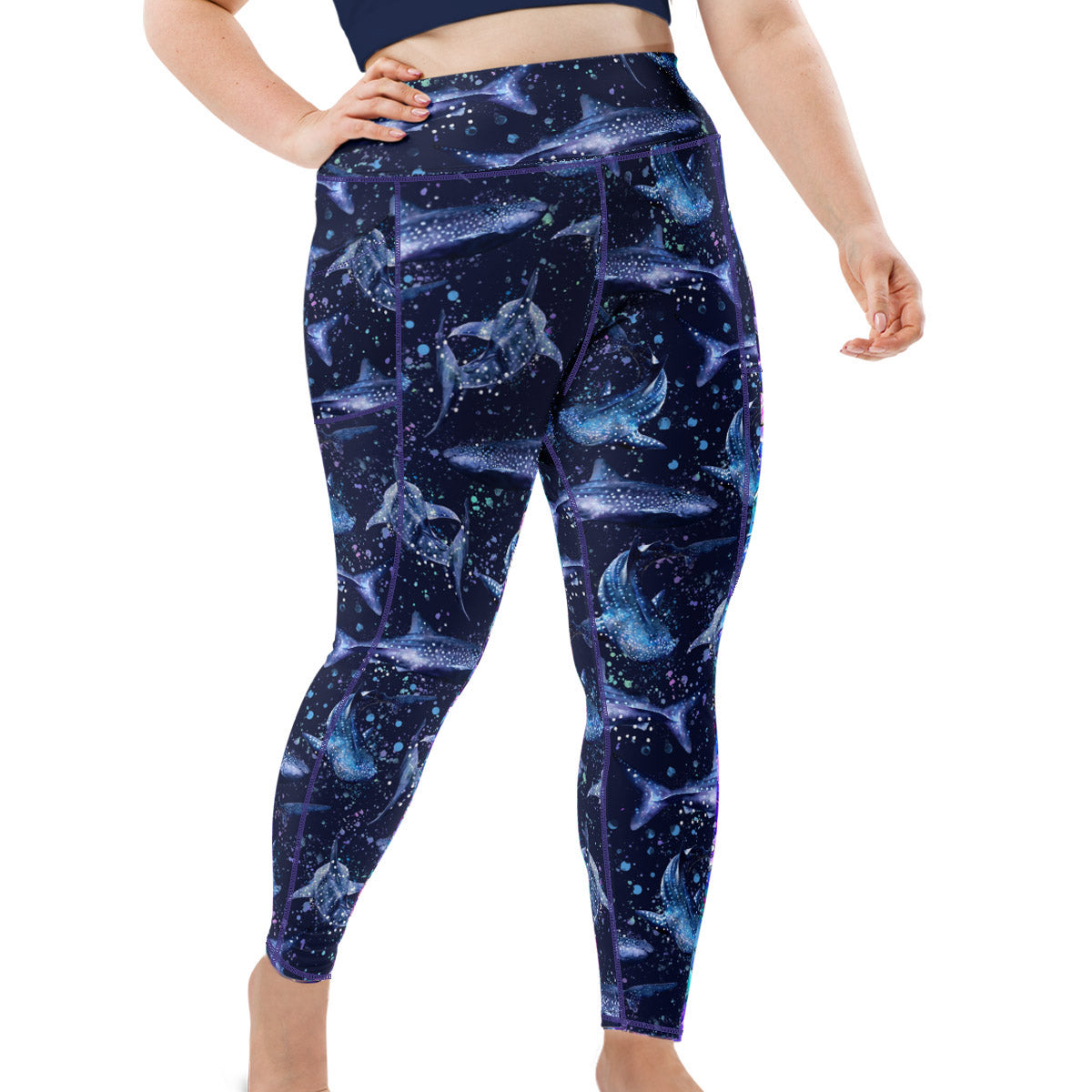 Eco-Friendly Whale Shark Wonderland Plus Size Leggings