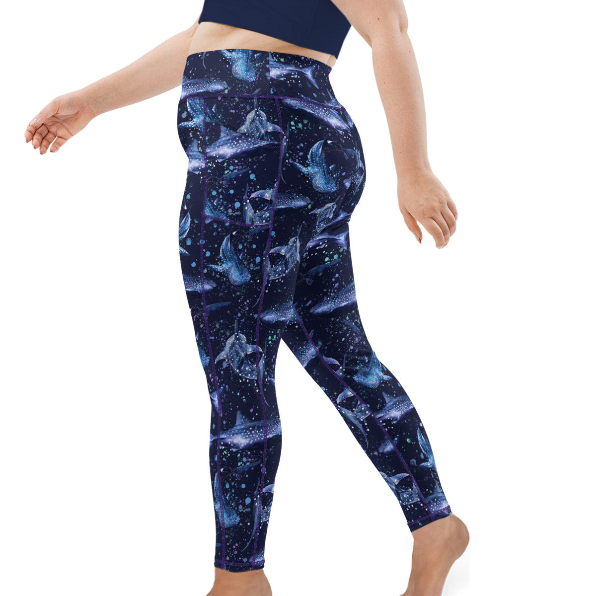 Eco-Friendly Whale Shark Wonderland Plus Size Leggings