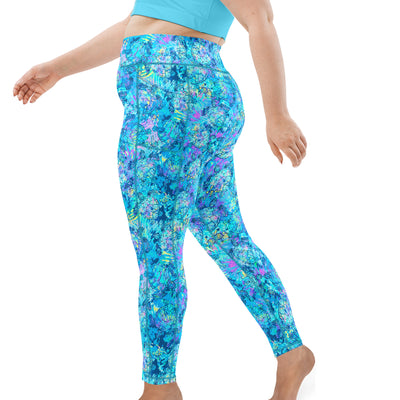 Plus Size Eco-Friendly Turtle Tie Dye Contour Leggings