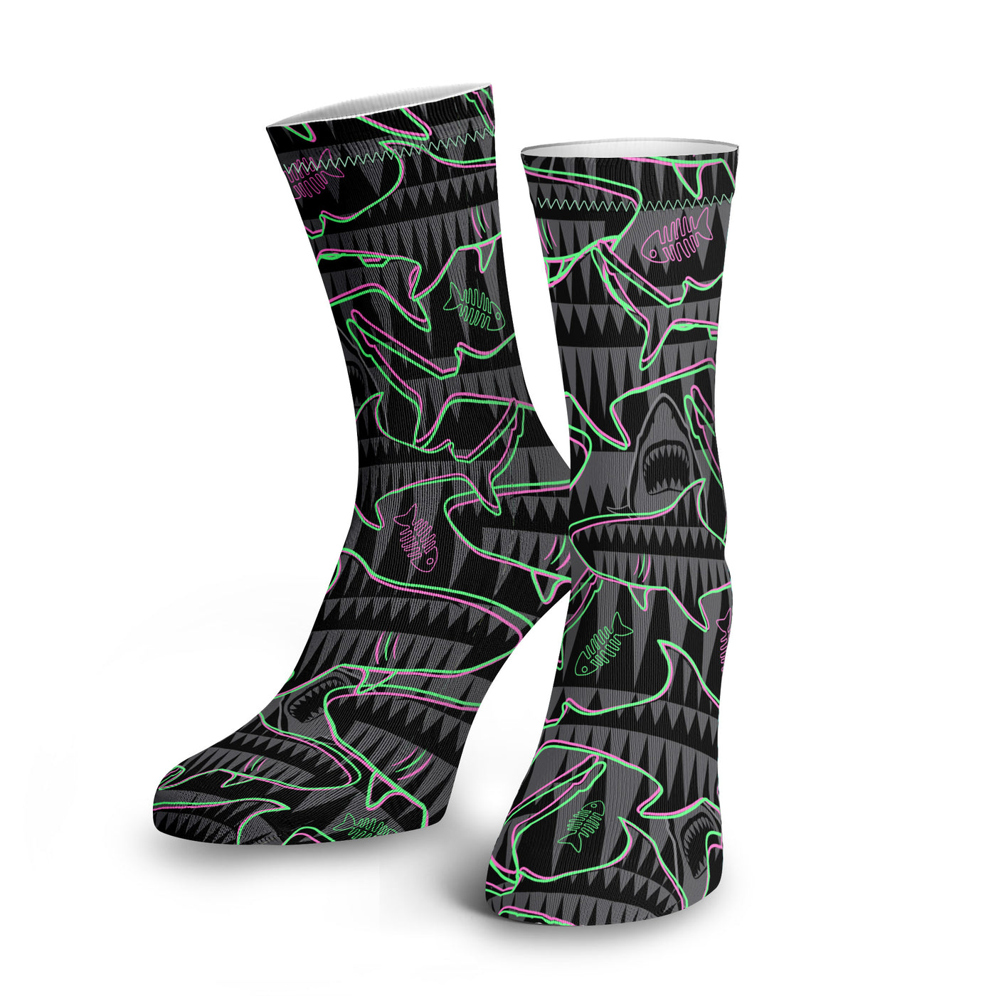 Eco-friendly Neon Jaws Dive Socks