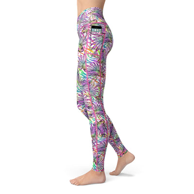 Eco-Friendly White Lionfish Roars Contour Leggings