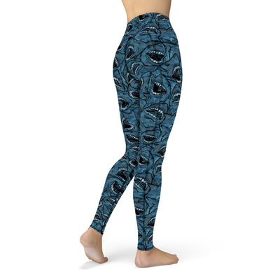 Eco Friendly Shark Camo Leggings - back