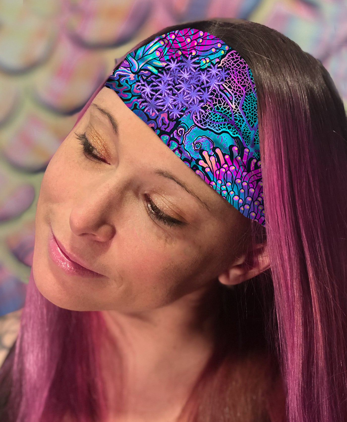 Eco-friendly Coral Kaleidoscope Scuba Head Band