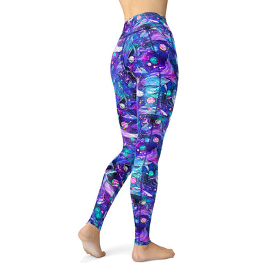 Eco-Friendly Cosmic Whale Contour Leggings