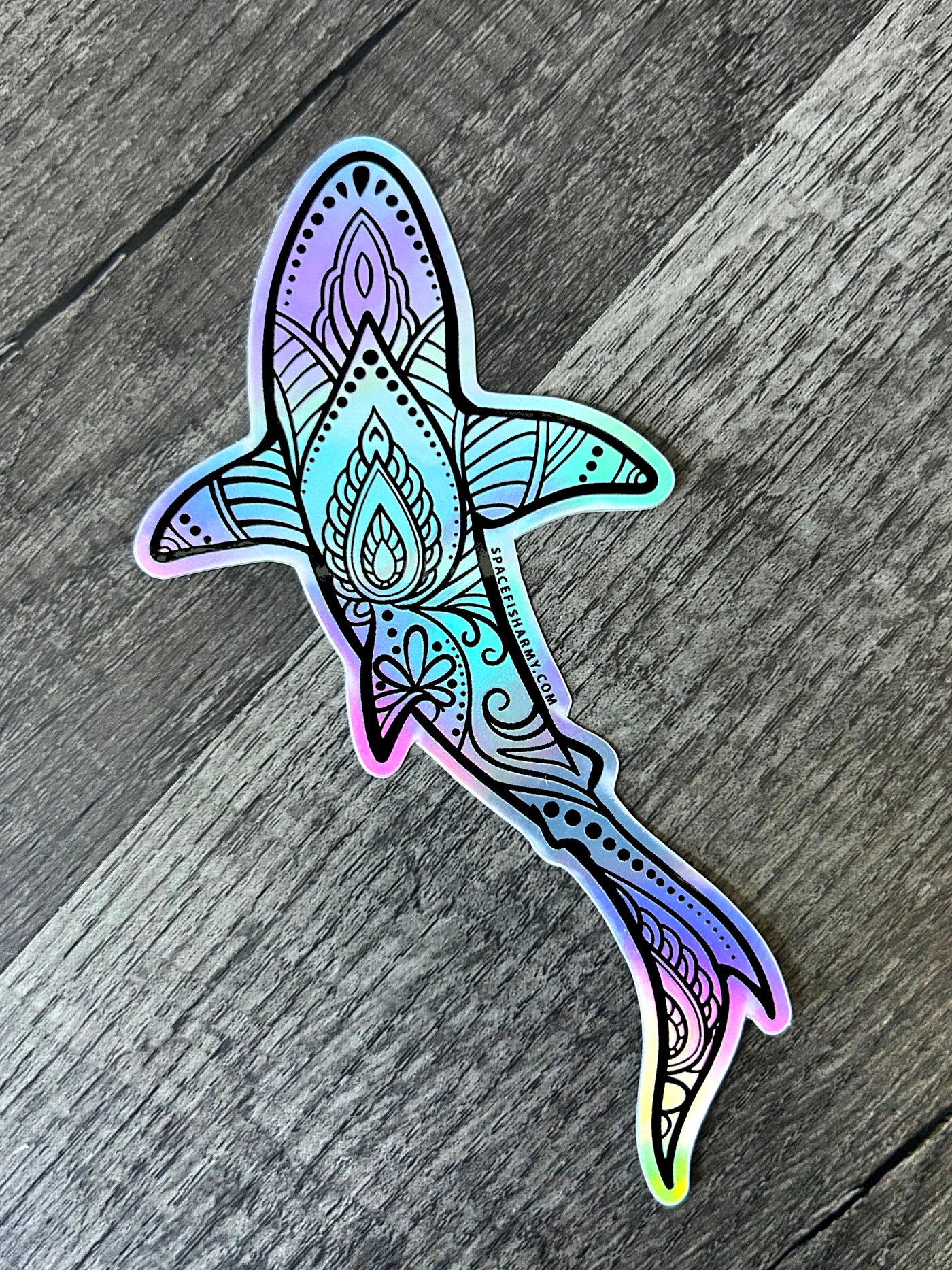 Holographic Shark Shakra Sticker