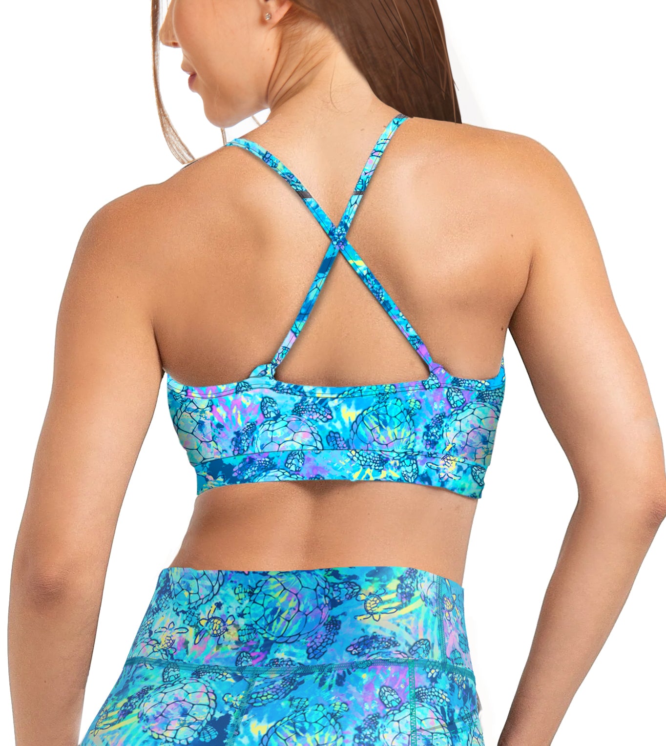 Eco-friendly Turtle Tie Dye Bikini Sports Bra Hybrid