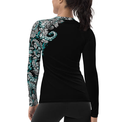 Electric Blue Octofloral Contour Rashguard