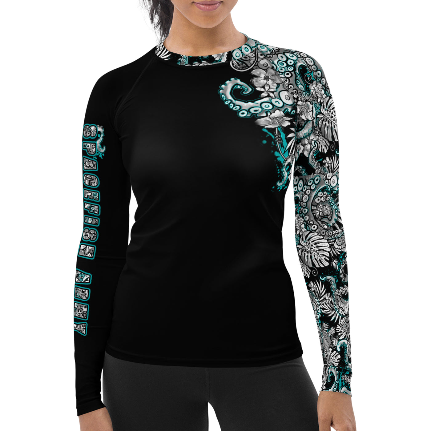 Electric Blue Octofloral Contour Rashguard