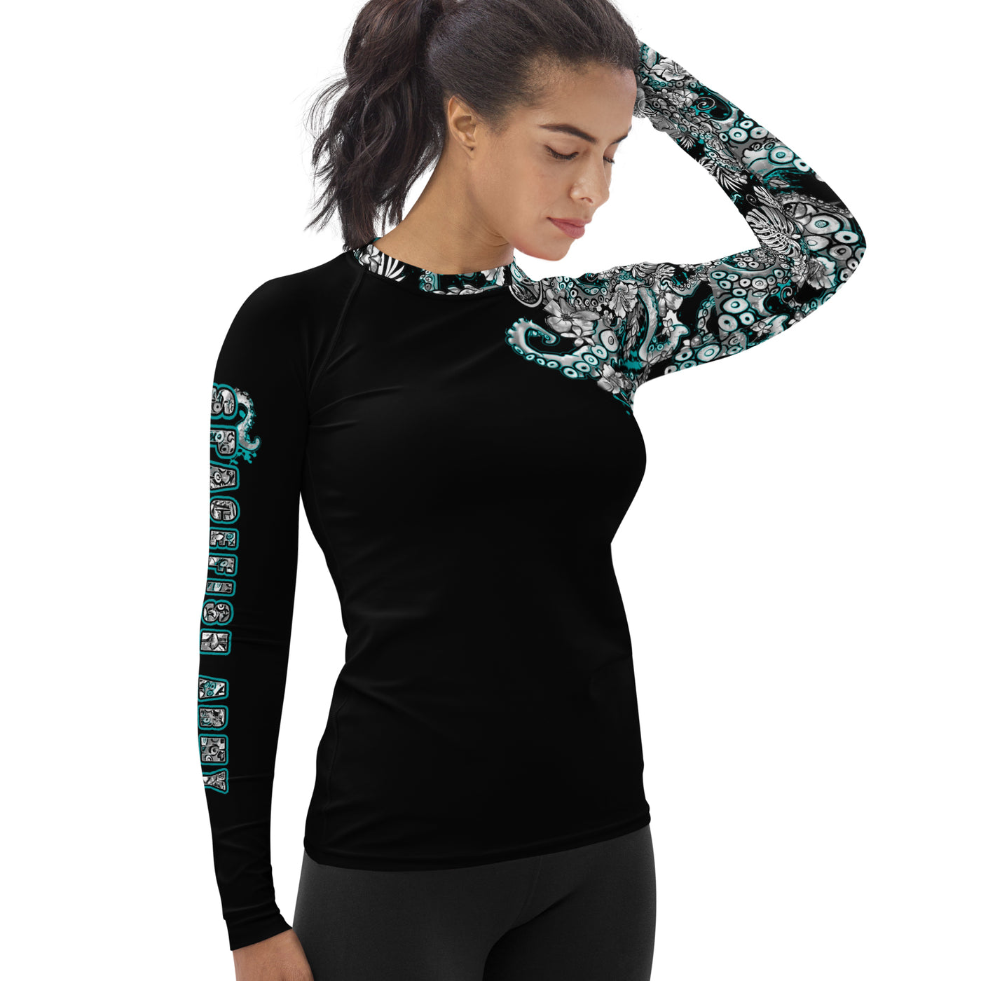 Electric Blue Octofloral Contour Rashguard