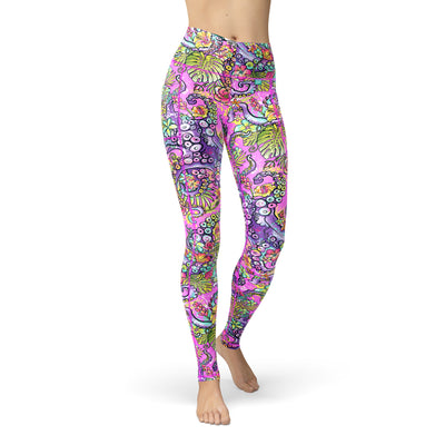 Eco-friendly Octofloral Splatterparty Contour Leggings