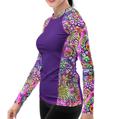 Eco-friendly Octofloral Splatterparty Contour Rashguard