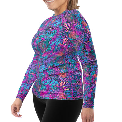 Plus Size Eco-Friendly Coral Kaleidoscope Rashguard