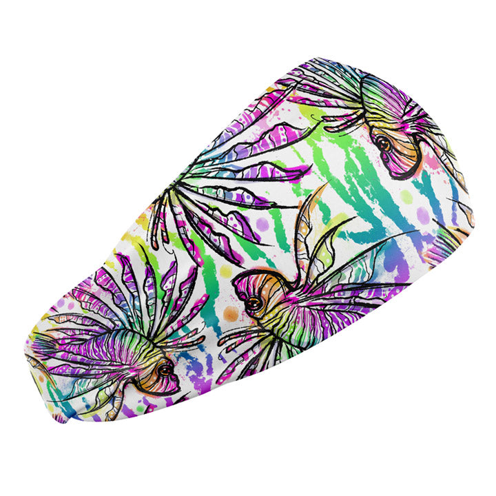 Eco-Friendly White Lionfish Roars Scuba Head Band